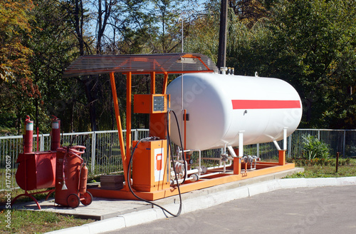 LPG station for filling liquefied gas into the vehicle tanks.