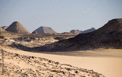 Desert  rocks  landscape on Lake Nasser  Egypt  Africa