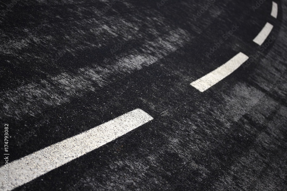 Centrelines of a road with road salt