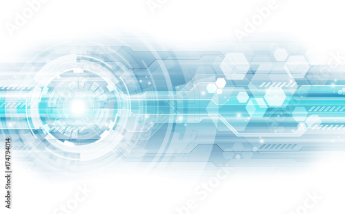 Photo Abstract vector blue technology concept. background illustration