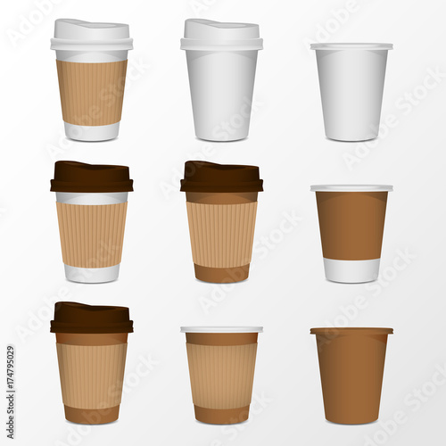 coffee cup product mock up, isolate on white