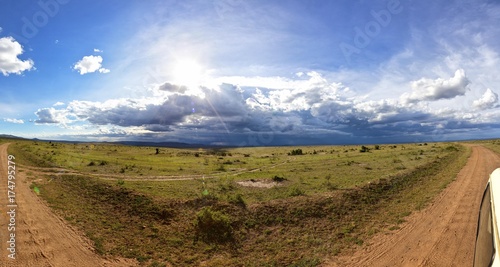 Thunderstorm brewing over the Masai Mara National Reserve  Kenya  East Africa  Africa  PublicGround  Africa