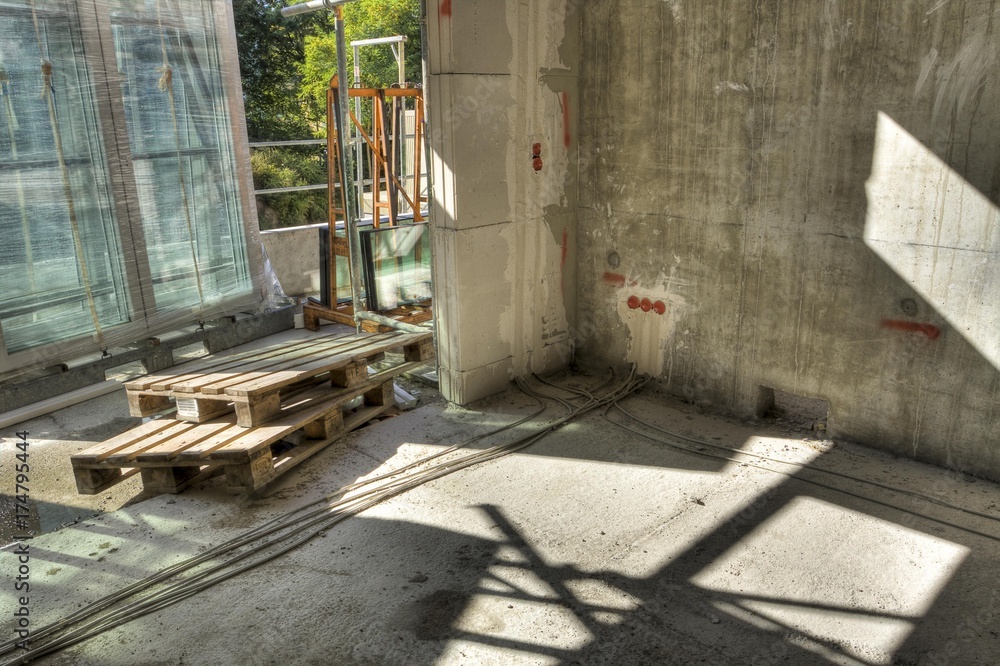 Construction site for a dwelling house Construction site for a dwelling house
