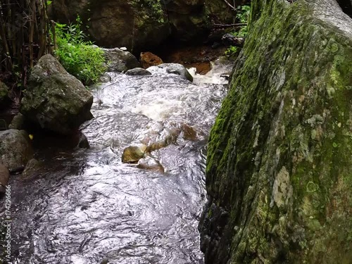 Water flows in streams