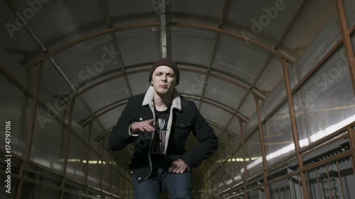 Wallpaper Mural Guy is going back waving his arms and reading a rap in the crosswalk Torontodigital.ca