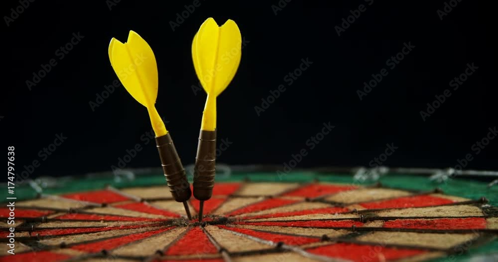 Arrow at the center of dart Arrow at the center of dart