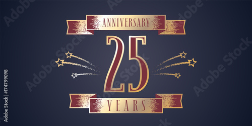 25 years anniversary celebration vector icon, logo