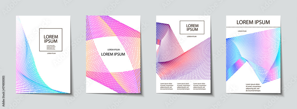 Covers design set. Abstract, minimal, geometric pattern.