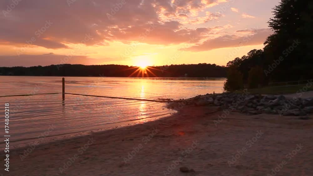 A sunset view of Lake Norman in North Carolina.