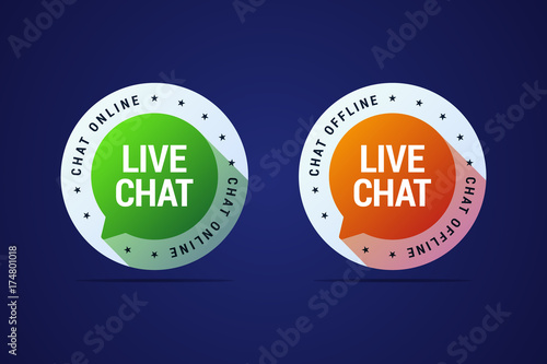 Live chat button for websites and application for user support a