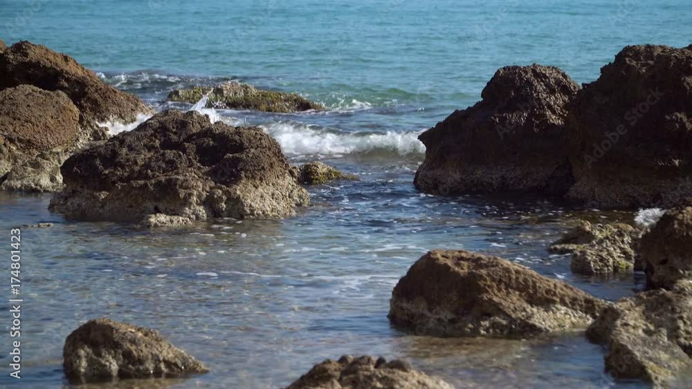 Sea, waves, spray, shore. Sea, waves, spray, shore.
