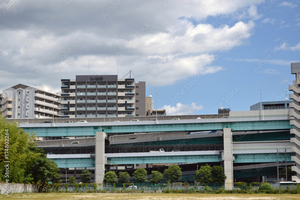 Busy street win Fukuoka, Japan. Pic was taken in August 2017. Busy street win Fukuoka, Japan. Pic was taken in August 2017.