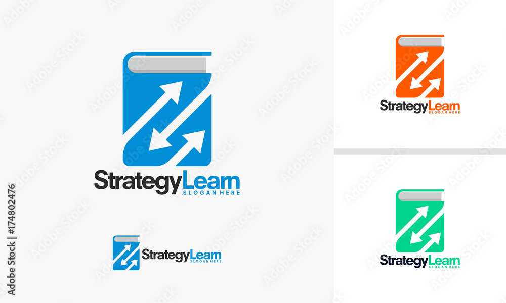 Strategy Learn logo designs, Document Progress logo designs template, Finance Document logo template