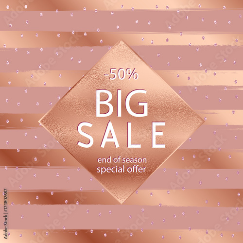 Sale fall gold banner . Vec...
