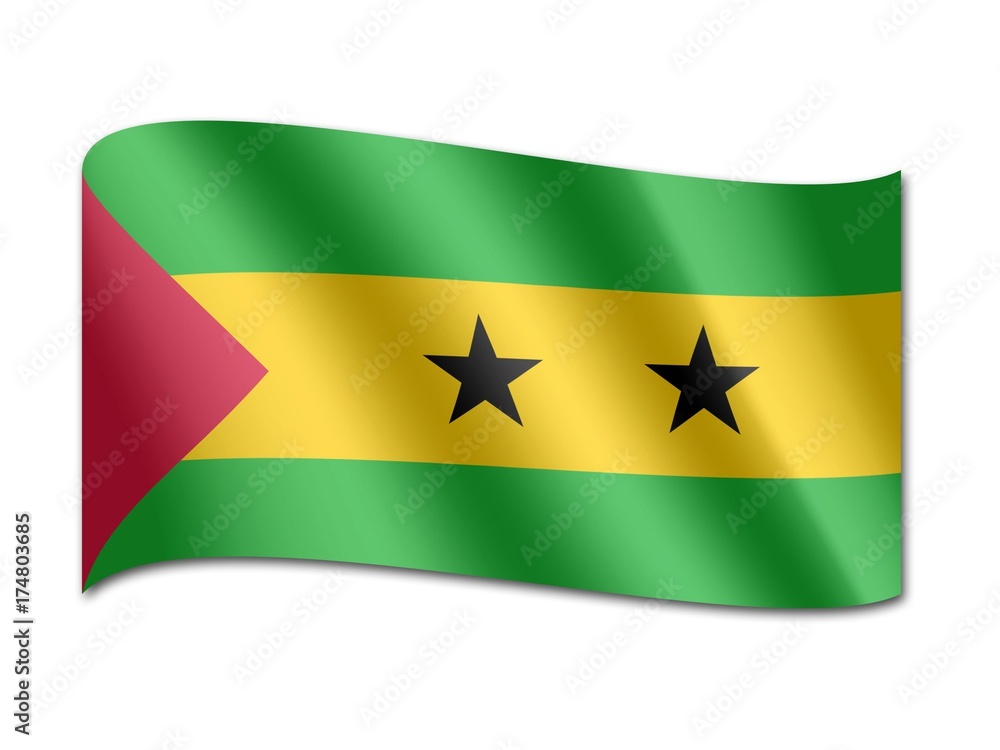 National flag, Sao Tome and Principe, Africa National flag, Sao Tome and Principe, Africa