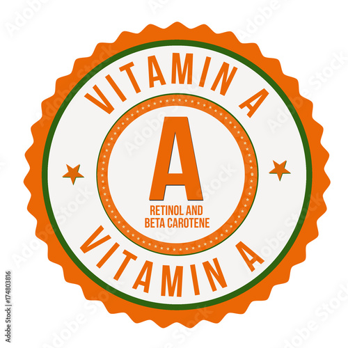 Vitamin A  label or sticker