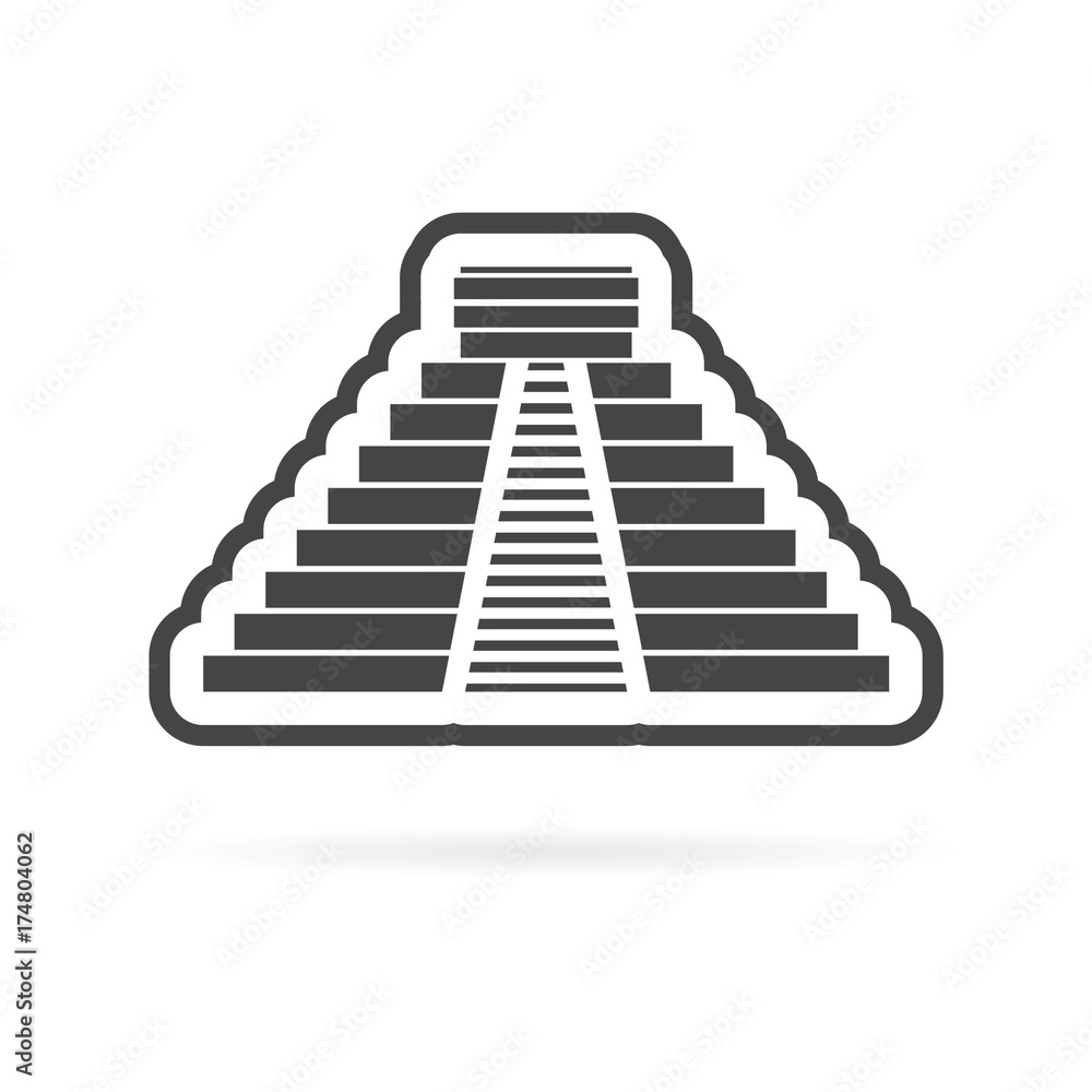 El Castillo pyramid in Chichen Itza flat icon El Castillo pyramid in Chichen Itza flat icon
