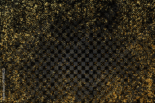 Gold grunge texture to create distressed effect. Patina scratch golden elements. Vintage abstract illustration.