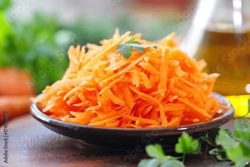 Salad with carrot and greens