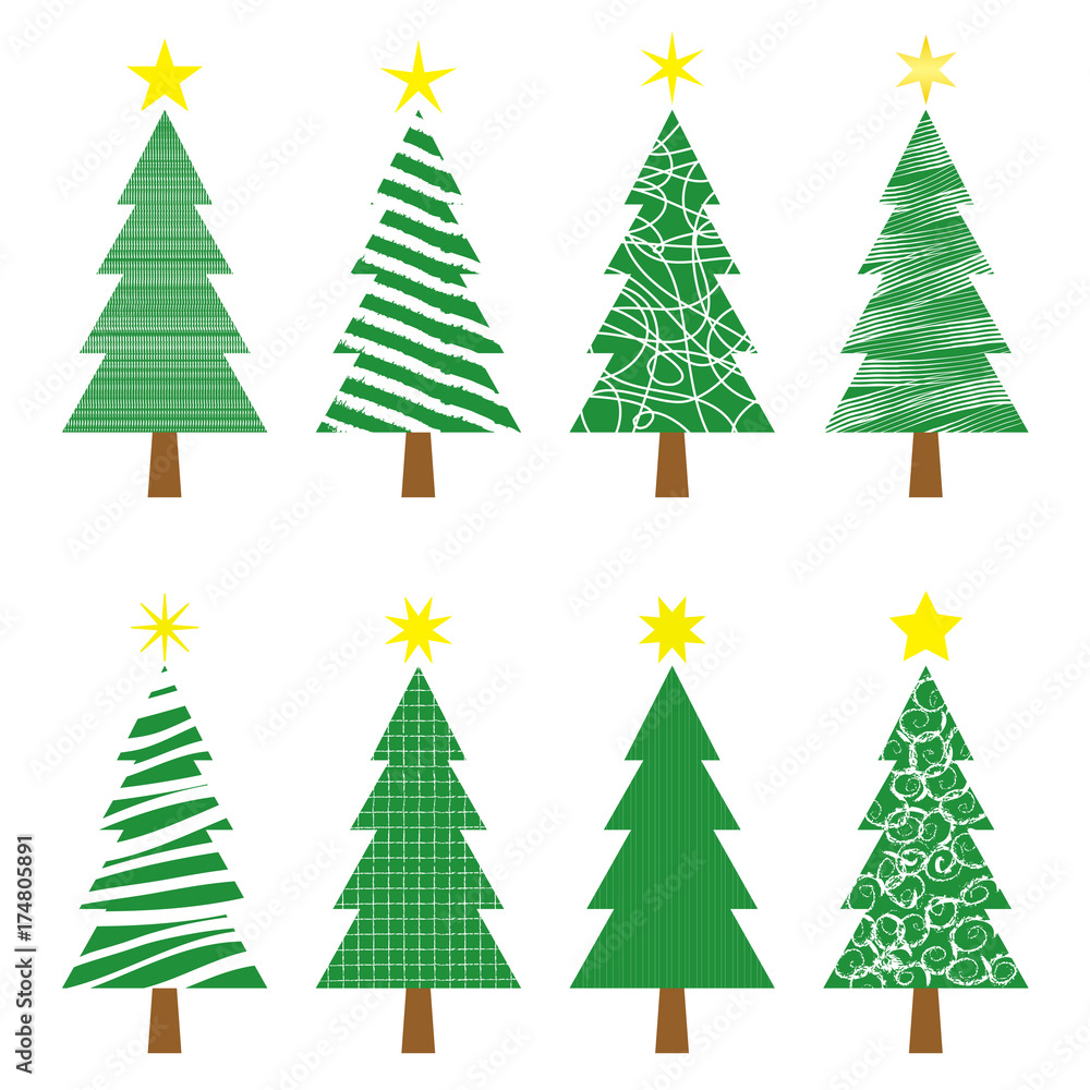 Obraz premium Christmas tree set