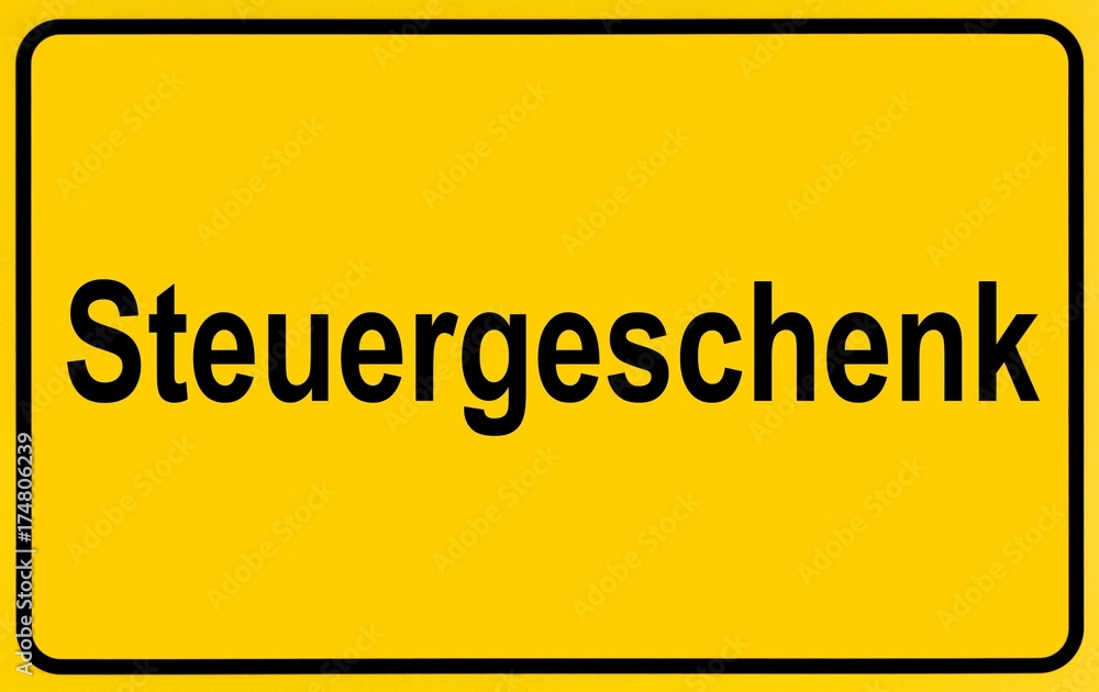City entrance sign as a symbolic image for granting of tax gifts City entrance sign as a symbolic image for granting of tax gifts