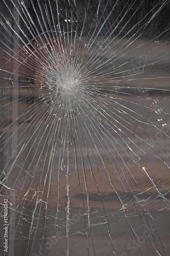 Broken window pane