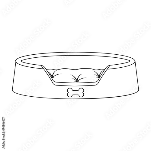 Lounger for a pet, a sleeping place. Care of a pet single icon in outline style vector symbol stock illustration web.
