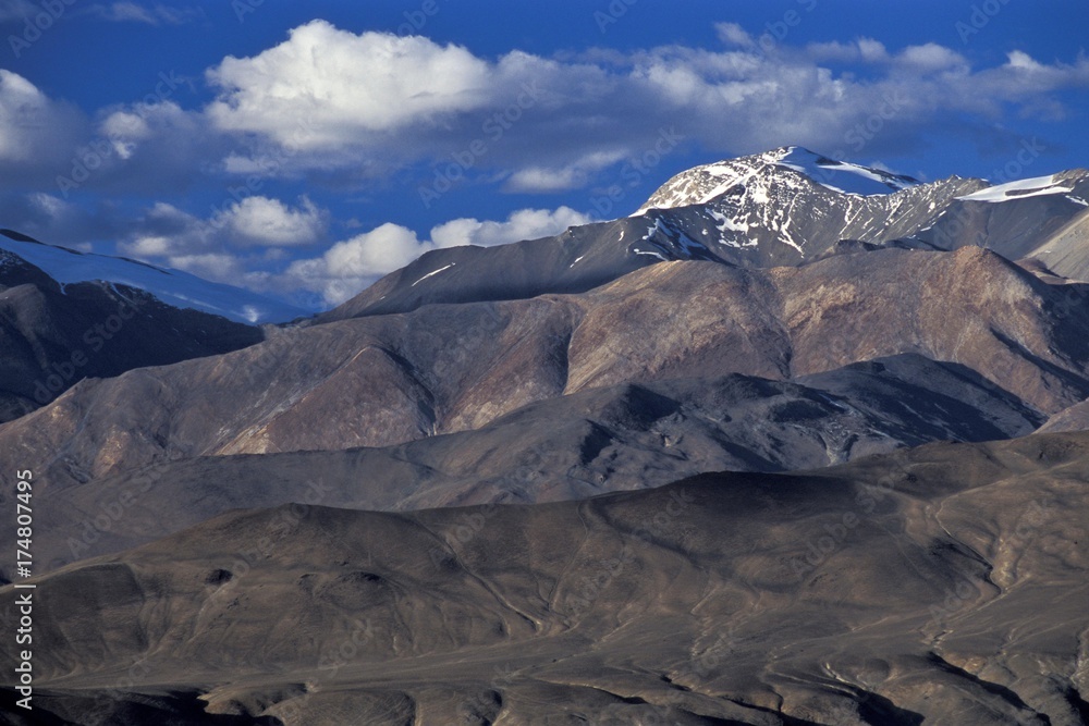 Fotografie Landscape near high-altitude lake Tso Moriri, Tsomoriri or Lake Moriri, Changtan