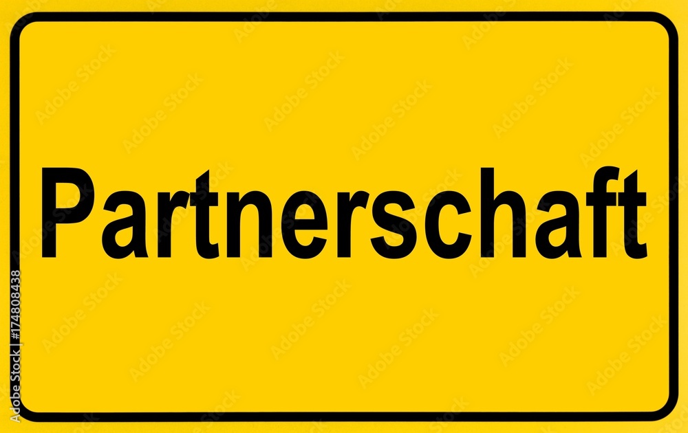 Sign city limits, symbolic image for the start of a partnership Sign city limits, symbolic image for the start of a partnership