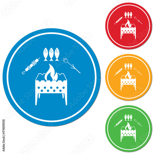 Brazier zephyr, kebab and fish icon