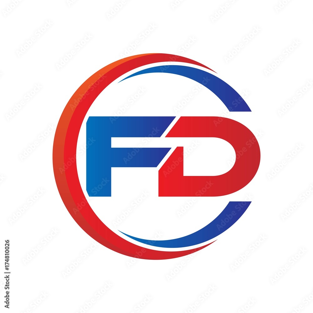 fd logo vector modern initial swoosh circle blue and red fd logo vector modern initial swoosh circle blue and red