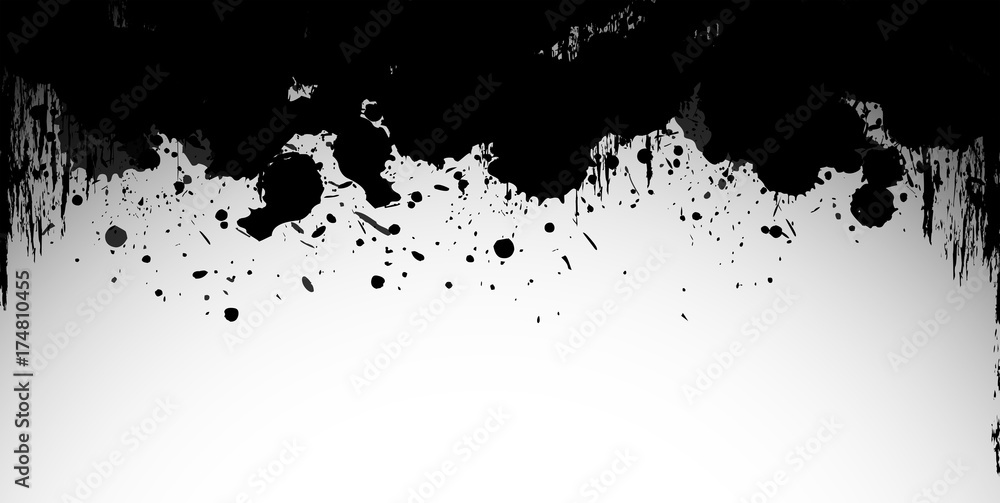 Black splash on white background