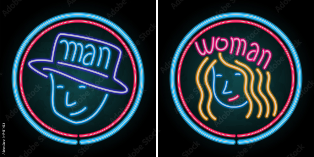 Neon light design for man and woman Neon light design for man and woman