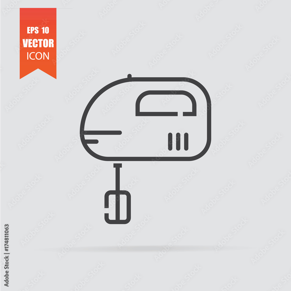 Kitchen mixer icon in flat style isolated on grey background. Kitchen mixer icon in flat style isolated on grey background.