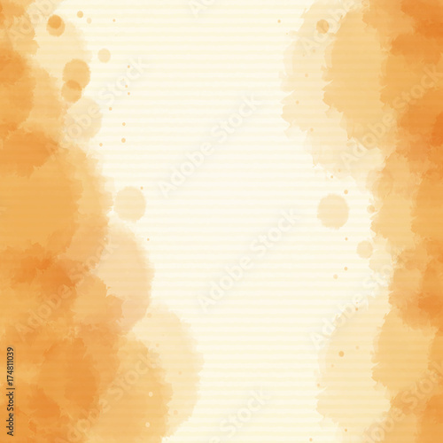 Background design with watercolor in orange