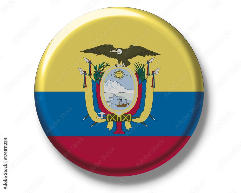 Obraz premium Button, flag of Ecuador
