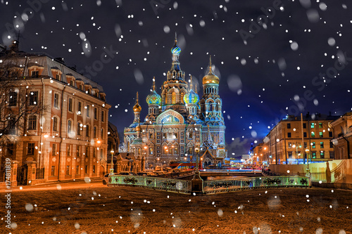 Church of the Saviour on Spilled Blood in St. Petersburg in winter