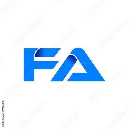 fa logo initial logo vector modern blue fold style photo