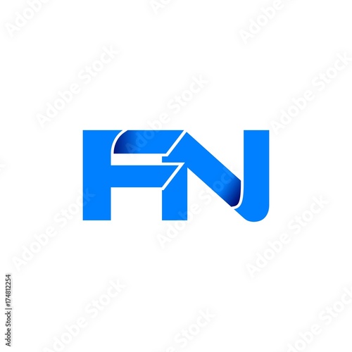 Free Download fn logo initial logo vector modern blue fold style - GFXLoad