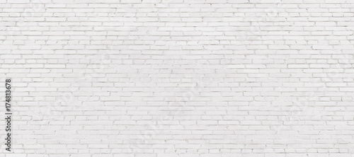 Leinwand Poster whitewashed brick wall, light brickwork background for design