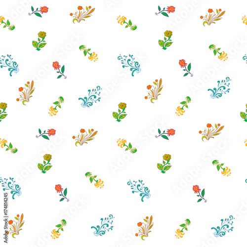seamless pattern of flowers abstraction