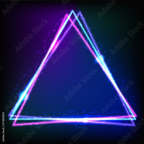 Triangle light frame on dark background