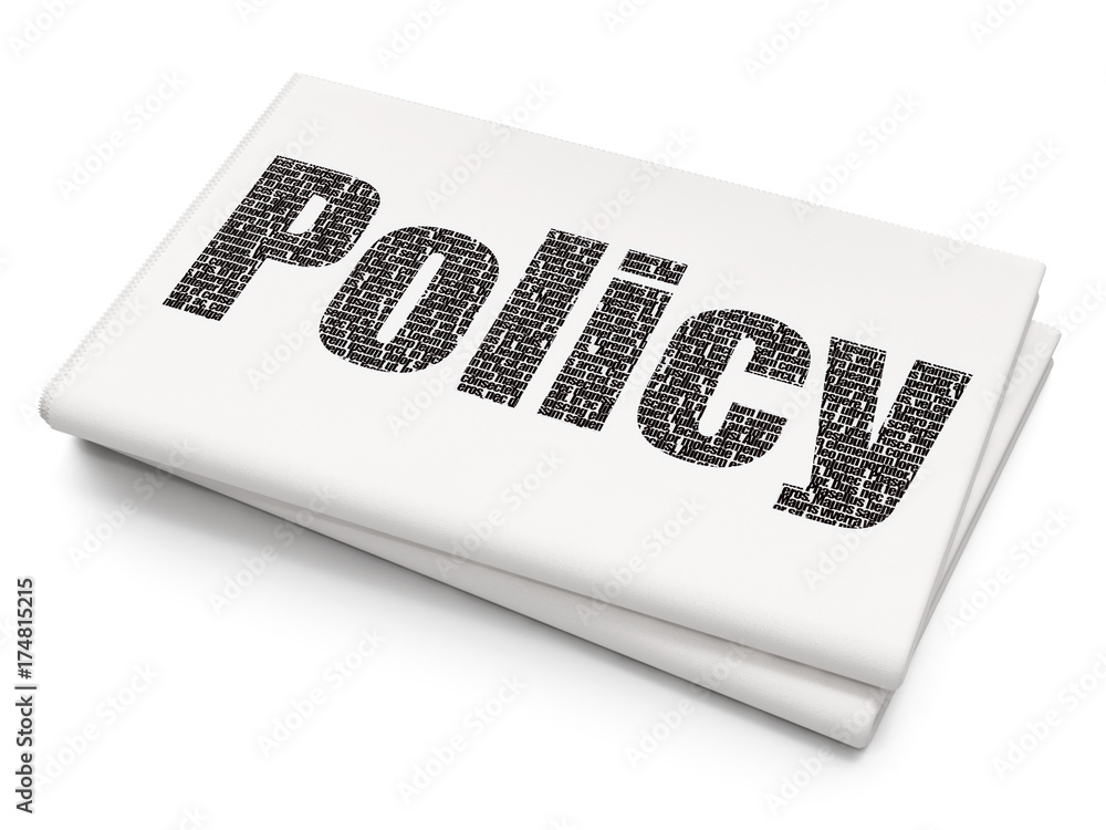 Insurance concept: Policy on Blank Newspaper background Insurance concept: Policy on Blank Newspaper background