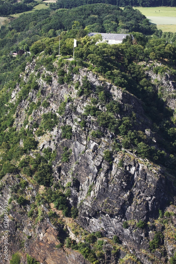 Lorelei rock on the Rhine river, the Loreley, Rhineland-Palatinate, Germany, Europe Lorelei rock on the Rhine river, the Loreley, Rhineland-Palatinate, Germany, Europe