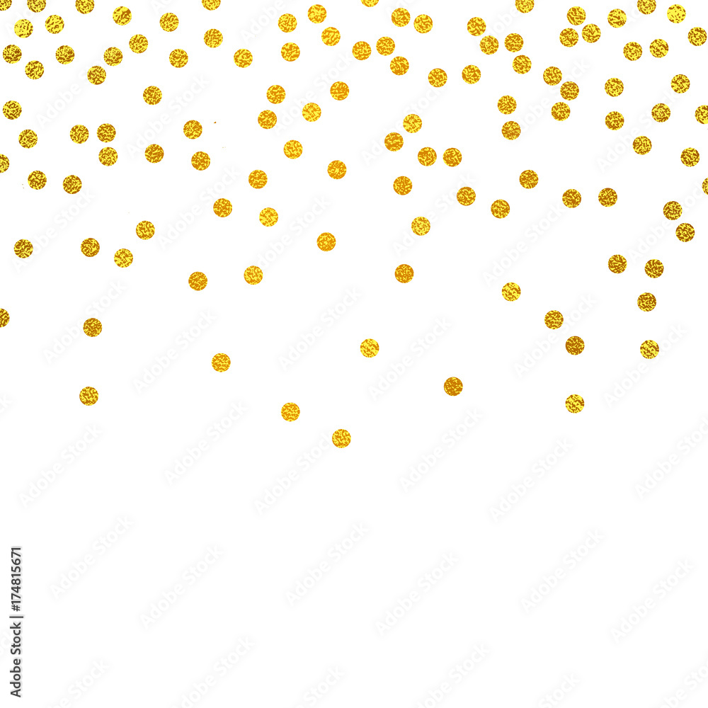 Festive explosion of confetti. Gold glitter background. Golden dots. Vector  illustration polka dot . Stock Vector | Adobe Stock
