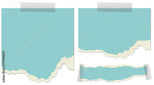 Blue paper background taped on wall