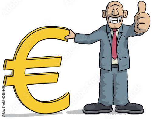 Man with euro sign