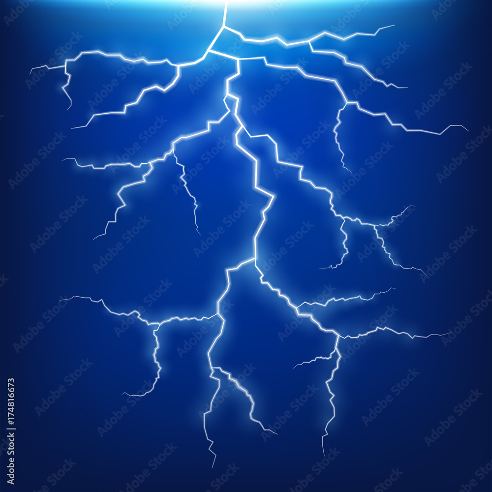 Blue lightning strike effect Blue lightning strike effect