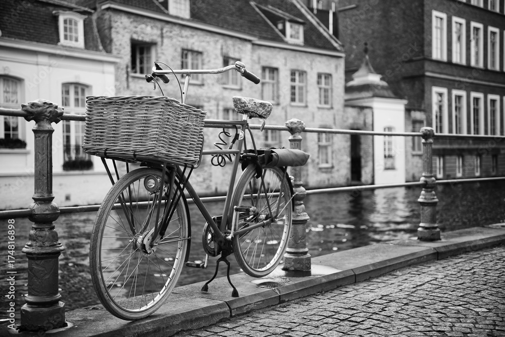 Bicycle Parked Overlooking the Canal - Urban Vibe