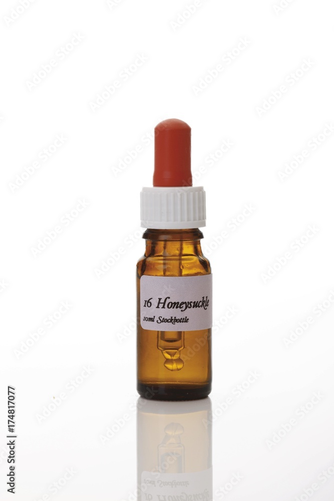 Bach flowers, drops in a stock bottle with a glass pipette, Honeysuckle